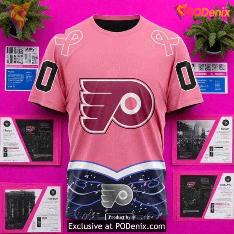 Personalized Flyers All Over Print Hoodie Fights Cancer NHL Custom - 2