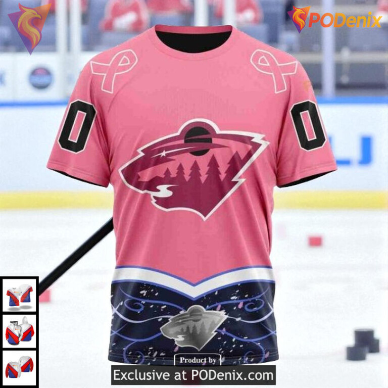 Personalized Hockey Fights Cancer Tribute NHL Minnesota Wild Unisex Hoodie 3D - 3