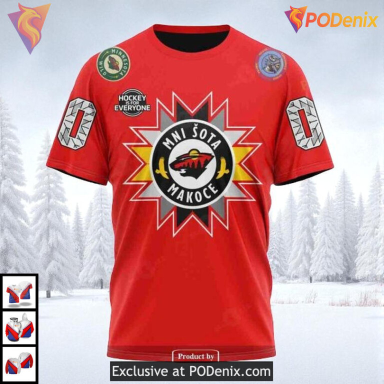 Personalized Native American Heritage NHL Custom Name Minnesota Wild Hoodie - 3