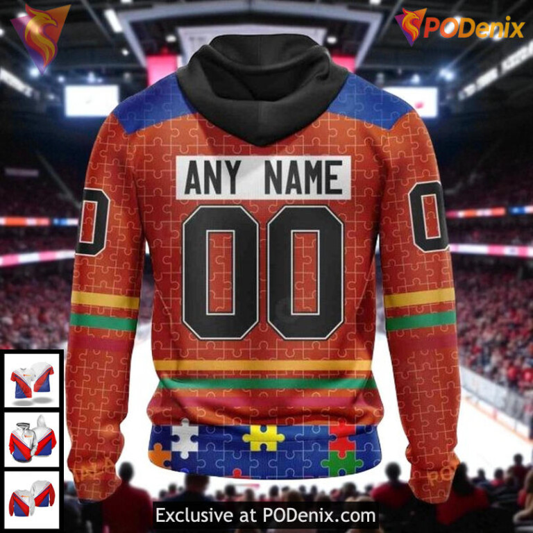 Personalized New York Islanders All Over Print Hoodie Fearless Against Autism - 1