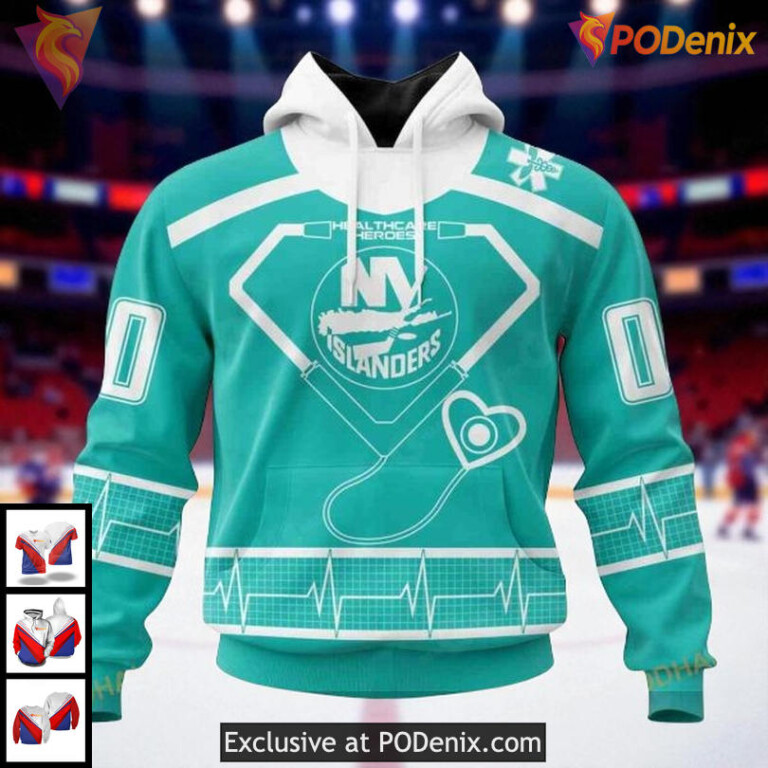 Personalized New York Islanders All Over Print Hoodie Healthcare Heroes Tribute NHL 3D