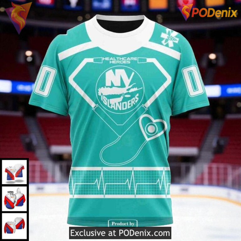 Personalized New York Islanders All Over Print Hoodie Healthcare Heroes Tribute NHL 3D - 2