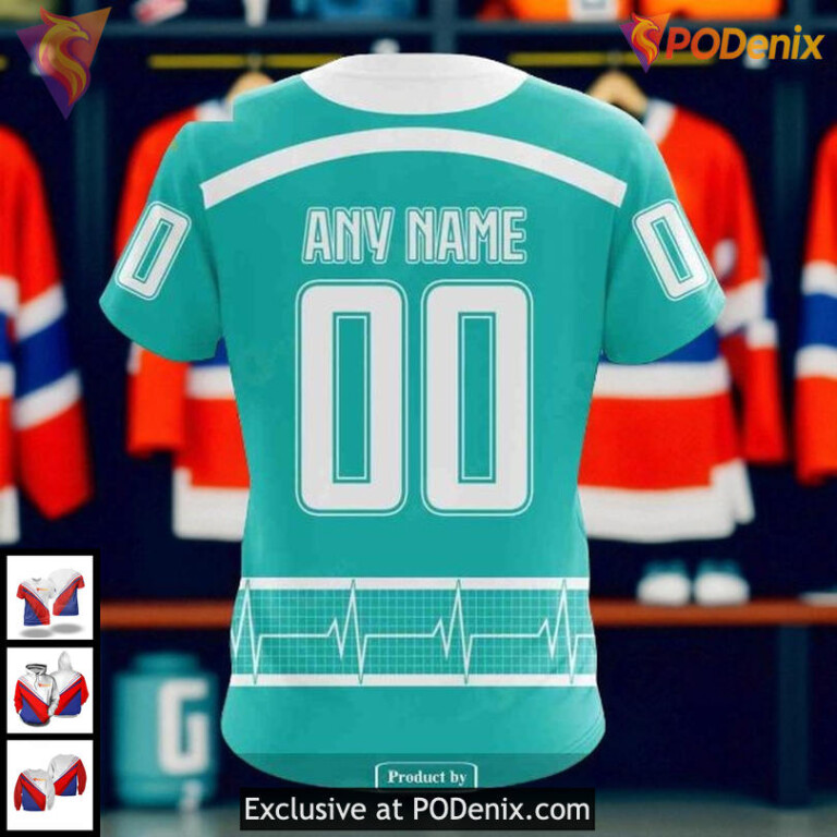 Personalized New York Islanders All Over Print Hoodie Healthcare Heroes Tribute NHL 3D - 3