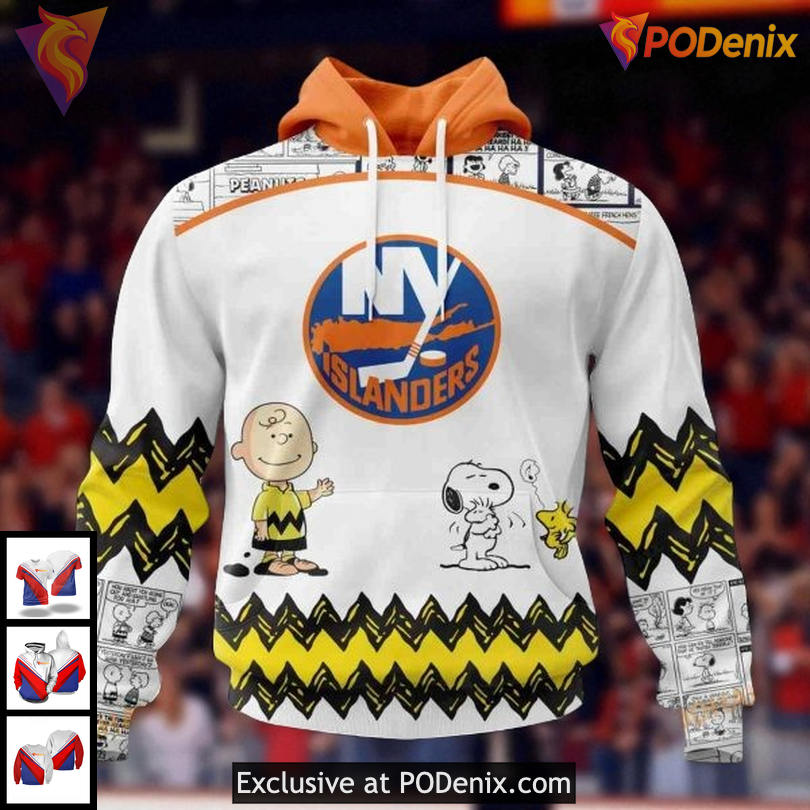 Personalized New York Islanders Hoodie, Peanuts Snoopy 3D Design NHL Gift