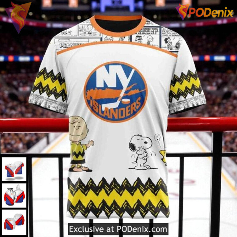 Personalized New York Islanders Hoodie, Peanuts Snoopy 3D Design NHL Gift - 2