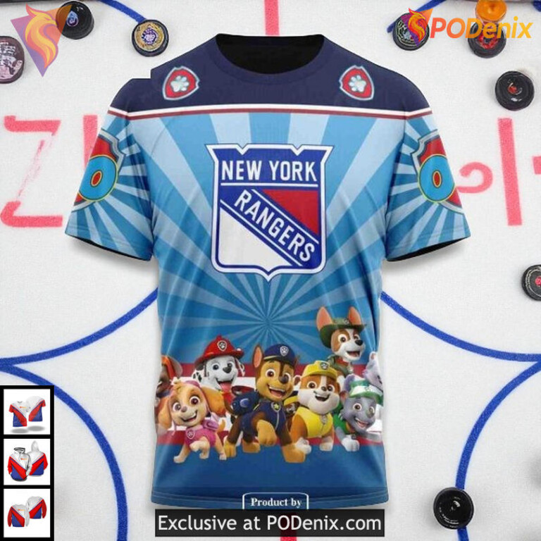 Personalized New York Rangers Hoodie Paw Patrol Custom NHL 3D Design - 2