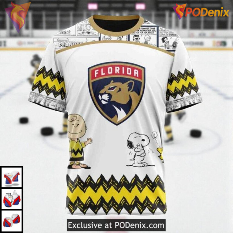 Florida Panthers Hoodie 3D, Snoopy And Charlie Brown Comic Inspired Design - 2