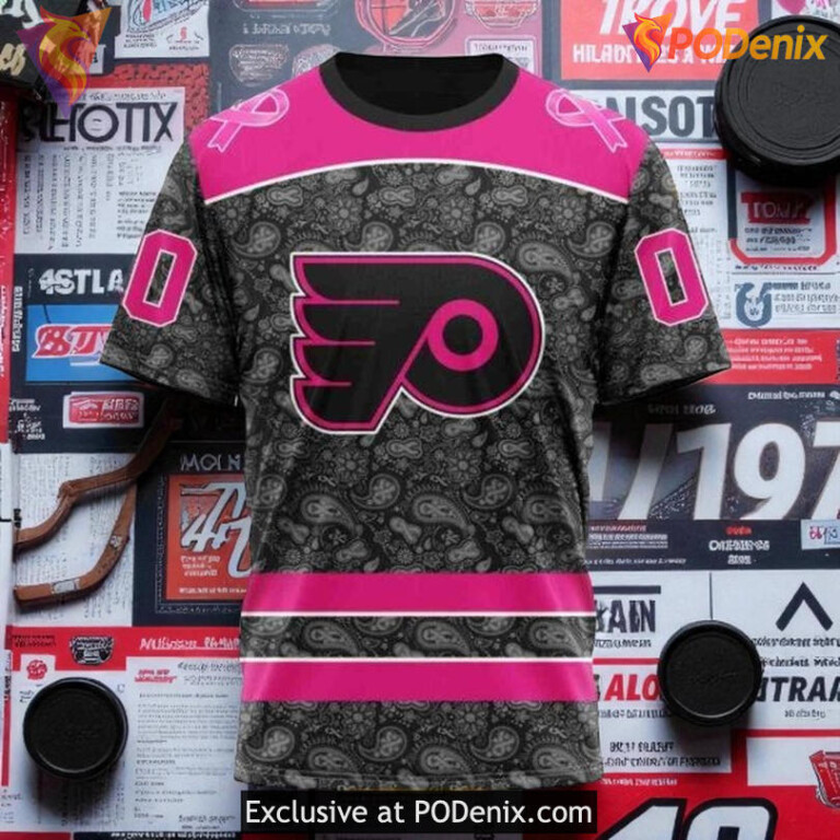 Personalized Philadelphia Flyers Hoodie Pink In The Rink NHL 3D Shirt - 2