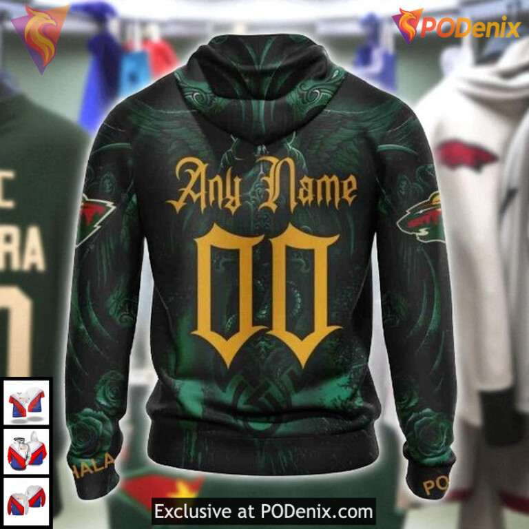 Personalized Skull Artwork Tribute NHL Minnesota Wild 3D Hoodie - 1