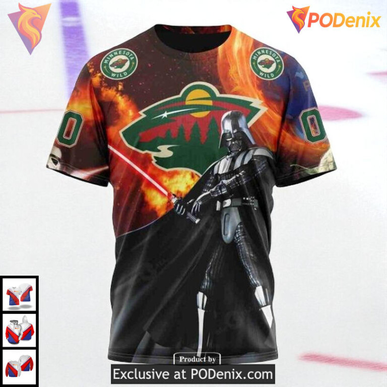 Personalized Star Wars Graphic Style NHL Minnesota Wild Kids Hoodie 3D - 3