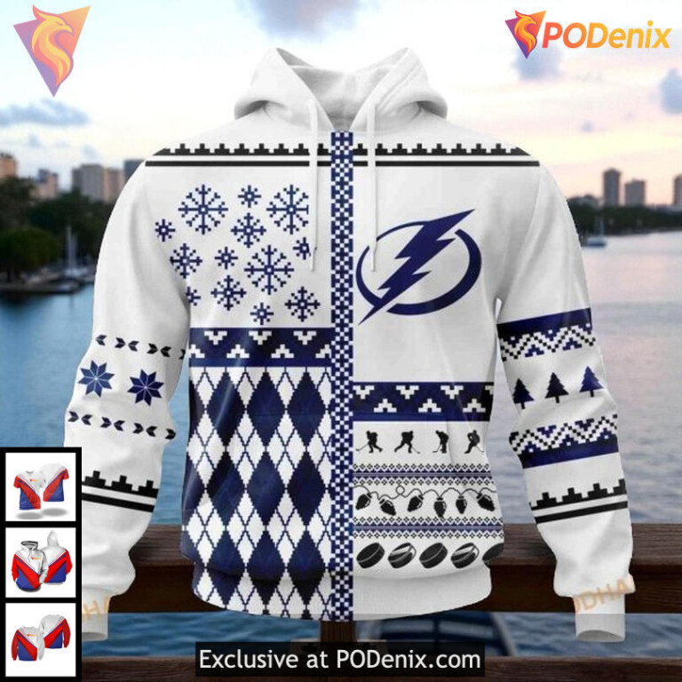 Personalized Tampa Bay Lightning Hoodie, Christmas NHL Festive Graphic 3D