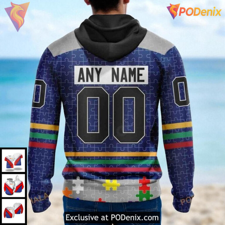 Personalized Tampa Bay Lightning Hoodie Fearless Against Autism NHL Design 3D - 1