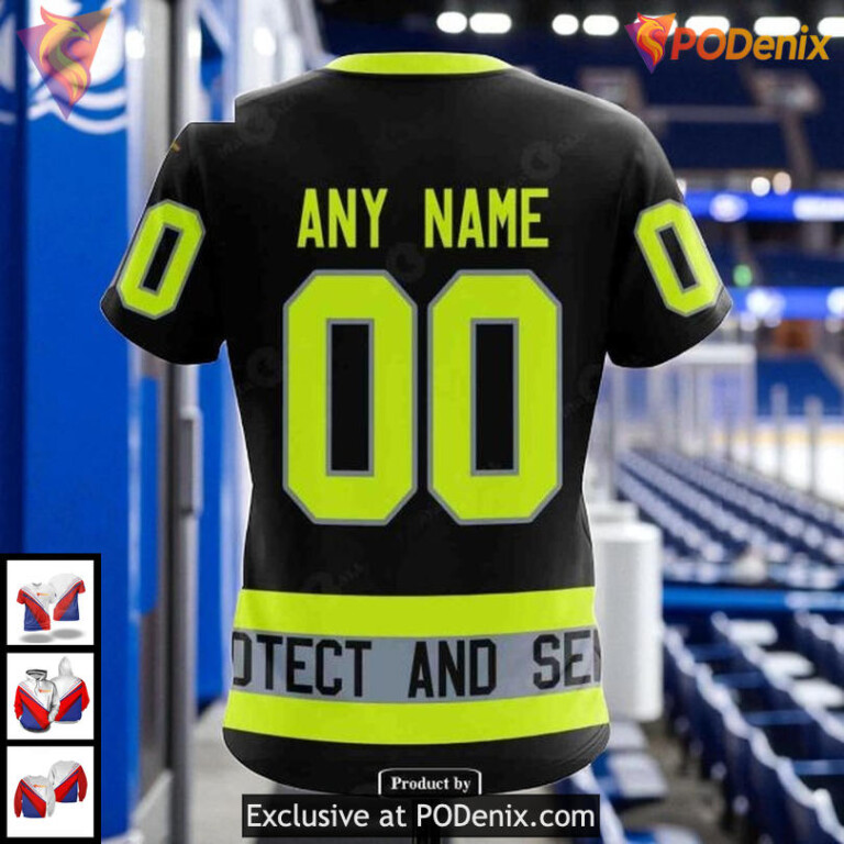 Personalized Tampa Bay Lightning Hoodie Firefighter Tribute NHL 3D Design - 3