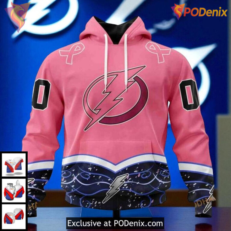 Personalized Tampa Bay Lightning Hoodie NHL Hockey Fights Cancer 3D Design