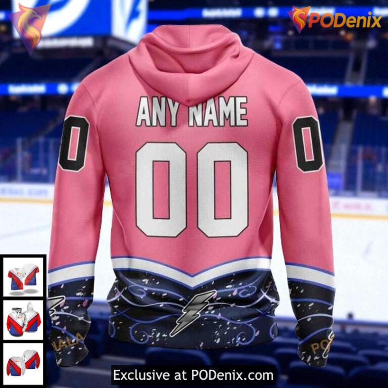 Personalized Tampa Bay Lightning Hoodie NHL Hockey Fights Cancer 3D Design - 1