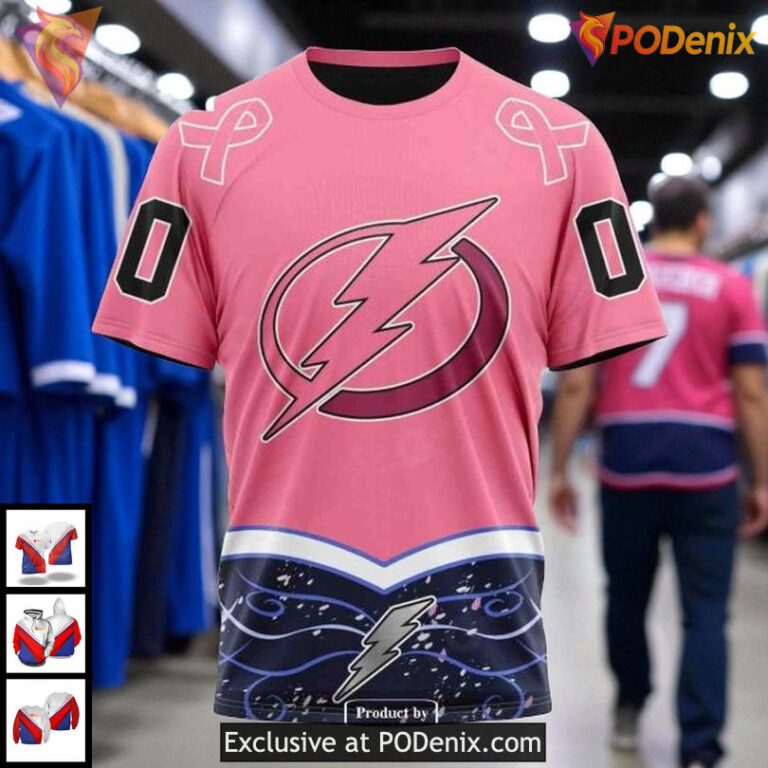 Personalized Tampa Bay Lightning Hoodie NHL Hockey Fights Cancer 3D Design - 2