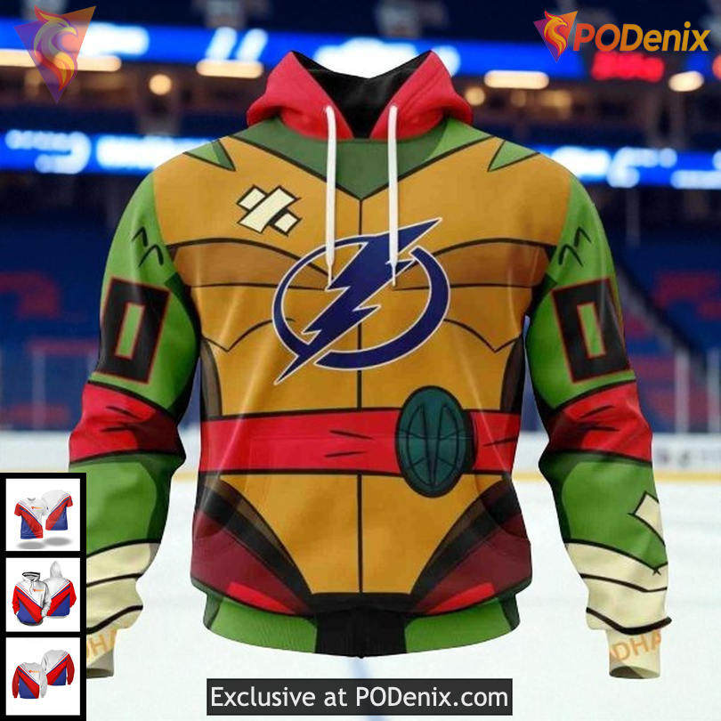Personalized Tampa Bay Lightning Hoodie Ninja Turtles Inspired NHL 3D
