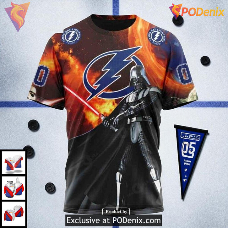 Personalized Tampa Bay Lightning Hoodie, Star Wars Darth Vader NHL 3D Design - 2