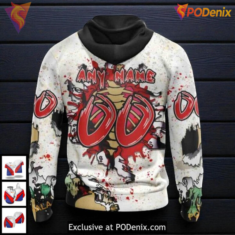 Personalized Tampa Bay Lightning Hoodie Zombie Style NHL Halloween 3D - 1