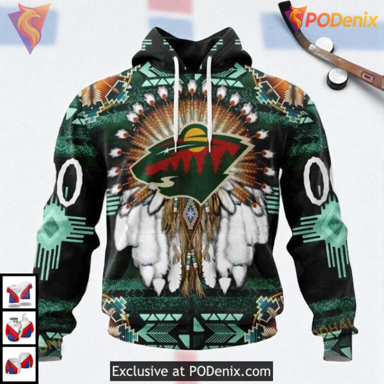 Personalized Traditional Native Costume NHL Minnesota Wild Personalized 3D Hoodie