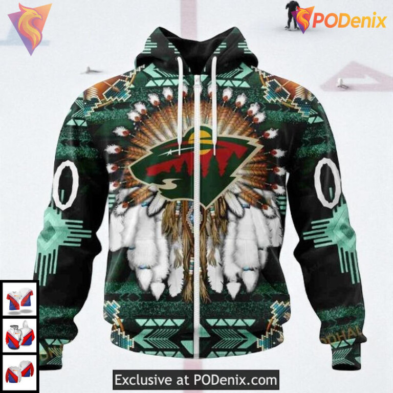 Personalized Traditional Native Costume NHL Minnesota Wild Personalized 3D Hoodie - 1