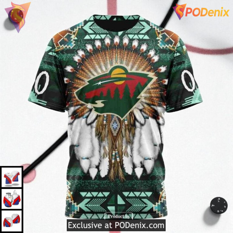 Personalized Traditional Native Costume NHL Minnesota Wild Personalized 3D Hoodie - 3