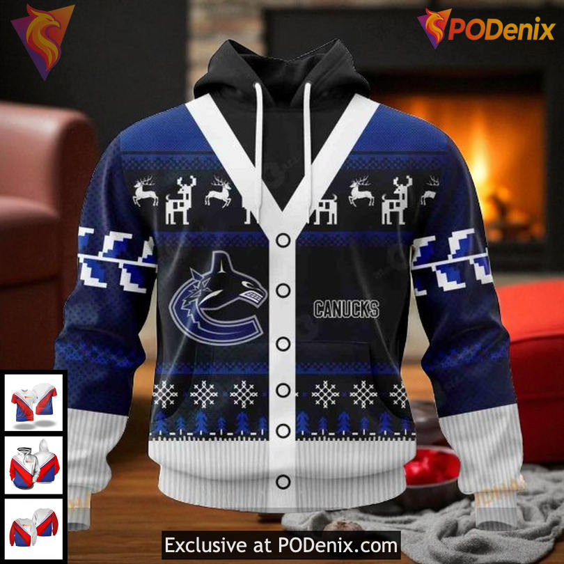 Personalized Vancouver Canucks Hoodie Christmas Edition NHL 3D All Over Print