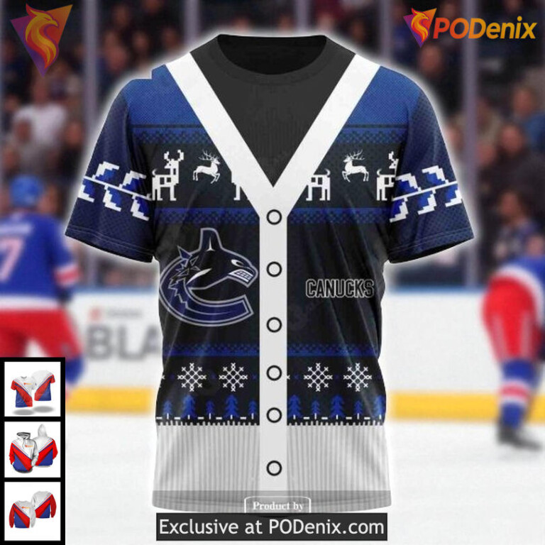 Personalized Vancouver Canucks Hoodie Christmas Edition NHL 3D All Over Print - 2