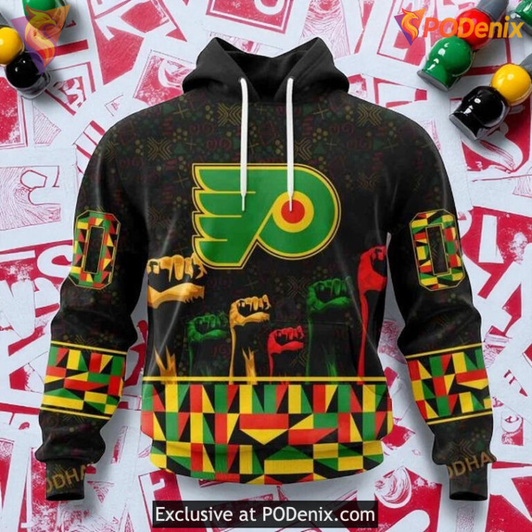Philadelphia Flyers 3D Hoodie, Black History Month Celebrate NHL Apparel