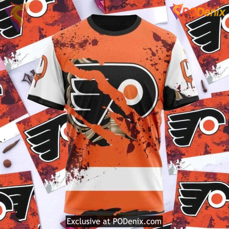 Philadelphia Flyers 3D Hoodie, Halloween Custom NHL Graphic Apparel - 2