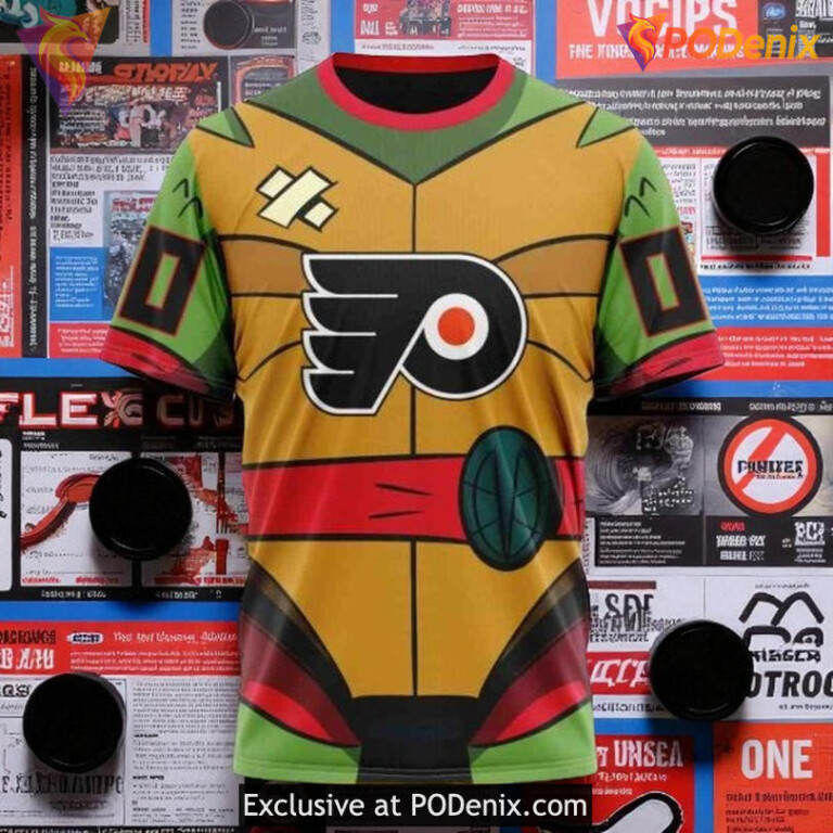 Philadelphia Flyers 3D Hoodie Teenage Mutant Ninja Turtles NHL Custom - 2