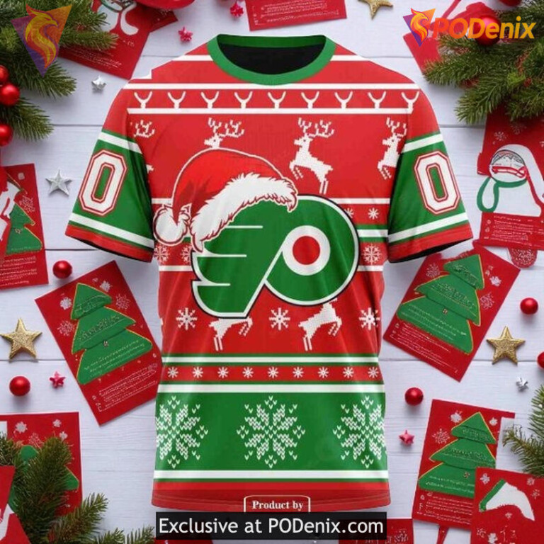 Philadelphia Flyers All Over Print Hoodie Christmas Unisex NHL Shirt - 2