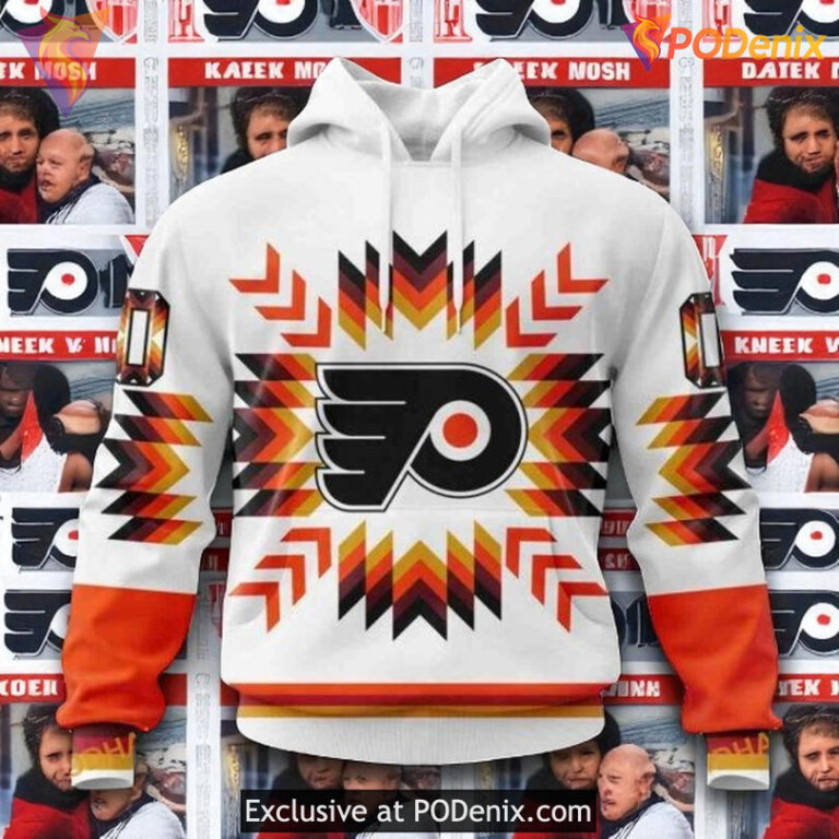 Philadelphia Flyers All Over Print Hoodie, Native Pattern NHL Custom Style