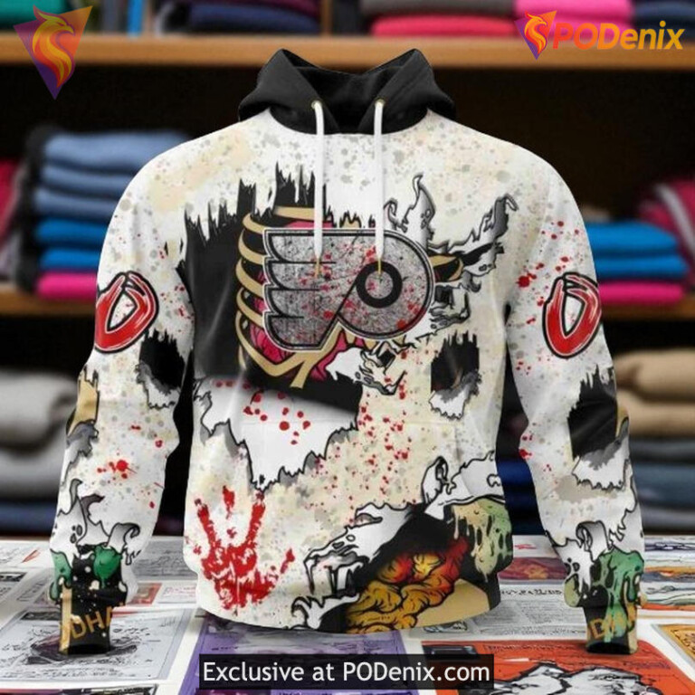Philadelphia Flyers All Over Print Hoodie Zombie Halloween NHL 3D Style