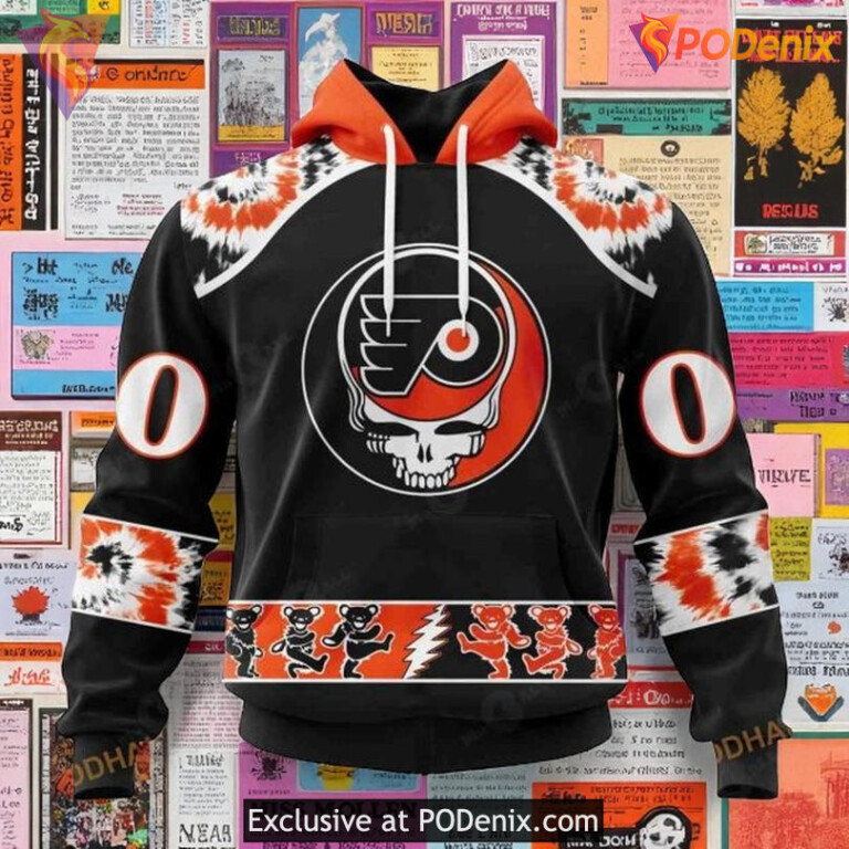Philadelphia Flyers Custom Hoodie Grateful Dead NHL 3D Personalized