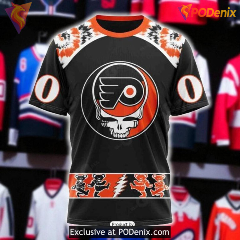 Philadelphia Flyers Custom Hoodie Grateful Dead NHL 3D Personalized - 2