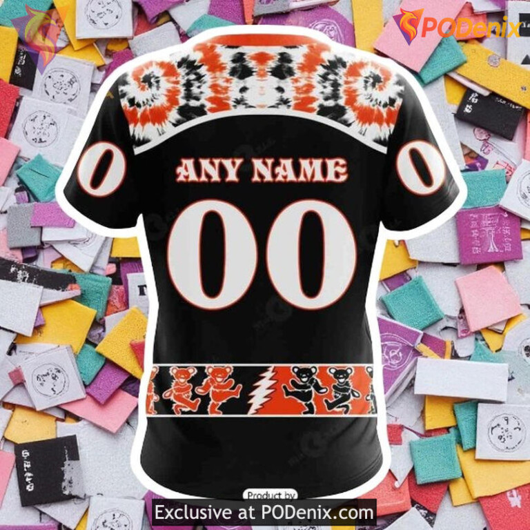 Philadelphia Flyers Custom Hoodie Grateful Dead NHL 3D Personalized - 3