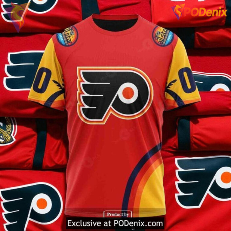 Philadelphia Flyers Hoodie 3D All Over Print All Star Sunset NHL Shirt - 2