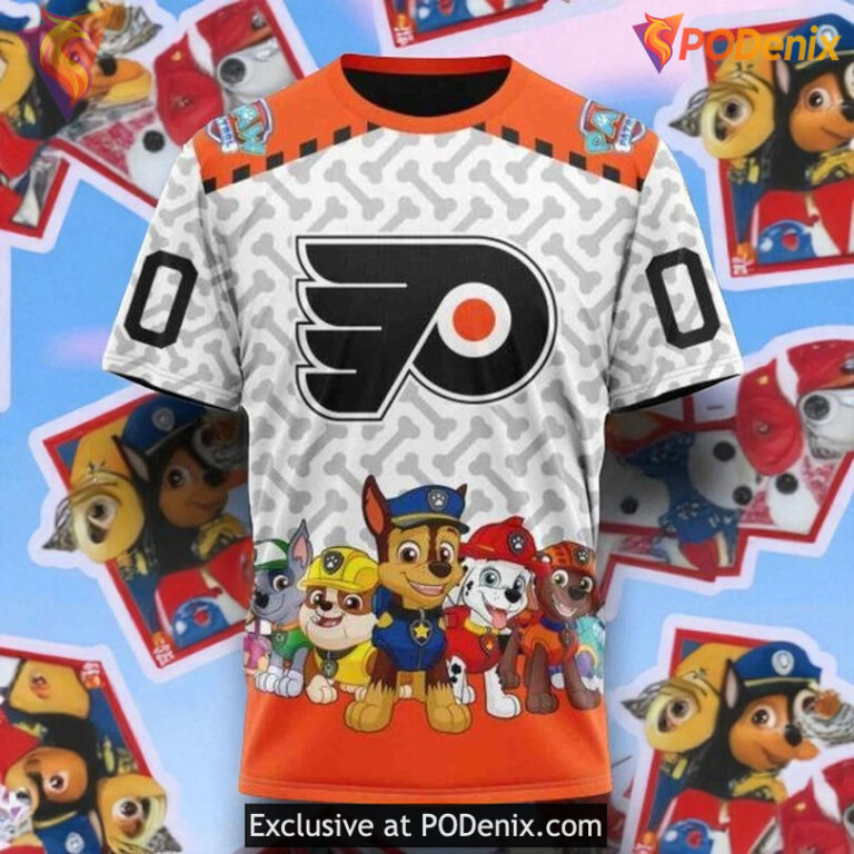 Philadelphia Flyers Hoodie 3D Custom PawPatrol Design NHL Shirt - 2