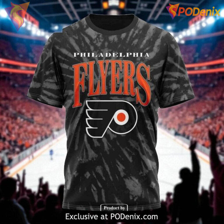 Philadelphia Flyers Hoodie 3D Retro Vintage Tie Dye NHL Custom Style - 2