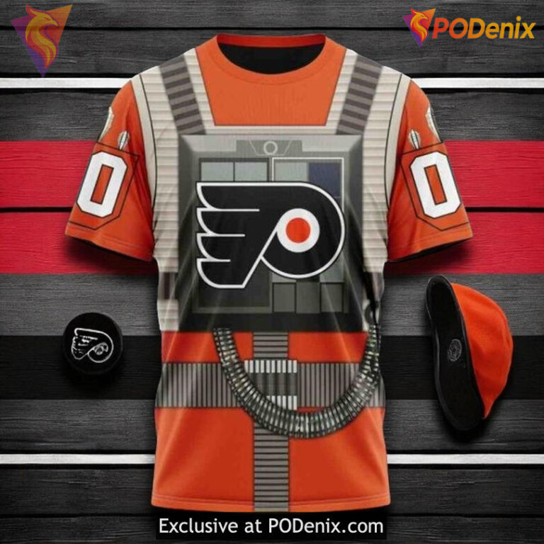 Philadelphia Flyers Hoodie 3D Star Wars Rebel Pilot NHL Custom Shirt - 2