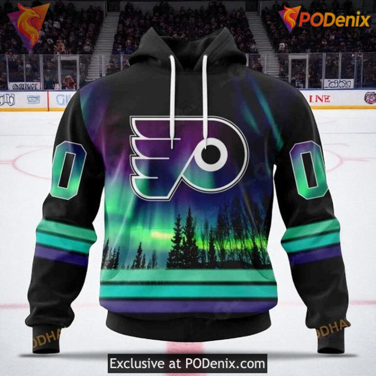 Philadelphia Flyers Hoodie With Northern Lights Custom NHL 3D Shirt