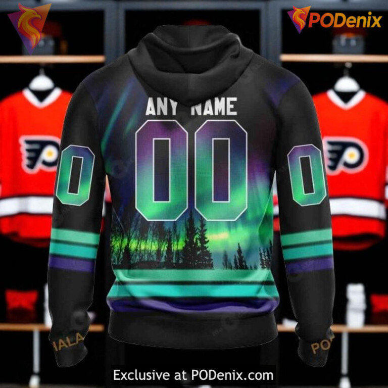 Philadelphia Flyers Hoodie With Northern Lights Custom NHL 3D Shirt - 1