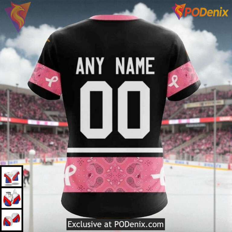 Pink Breast Cancer Awareness Custom Florida Panthers Graphic Hoodie NHL 3D - 3