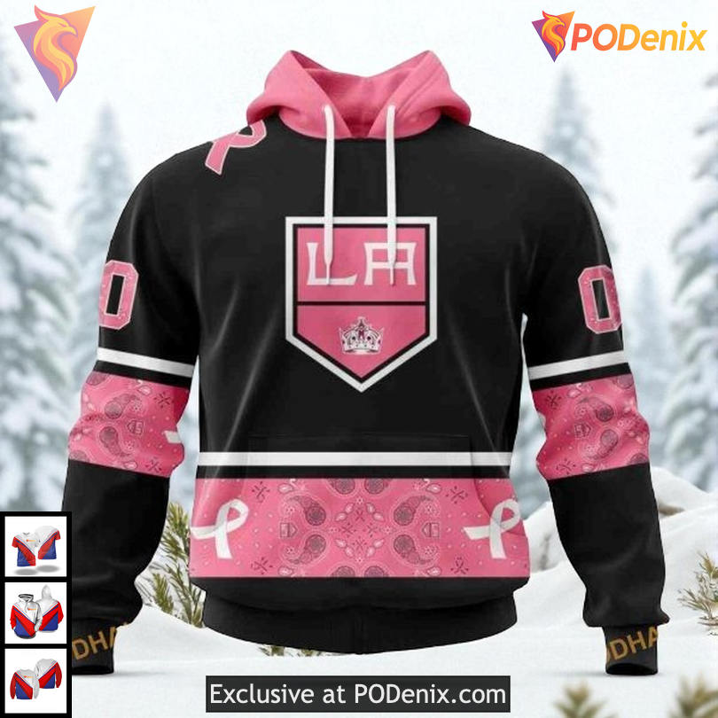 Pink Breast Cancer Awareness Custom Los Angeles Kings Pullover Hoodie NHL 3D Pink Breast Cancer Awareness Custom Los Angeles Kings Pullover Hoodie NHL 3D