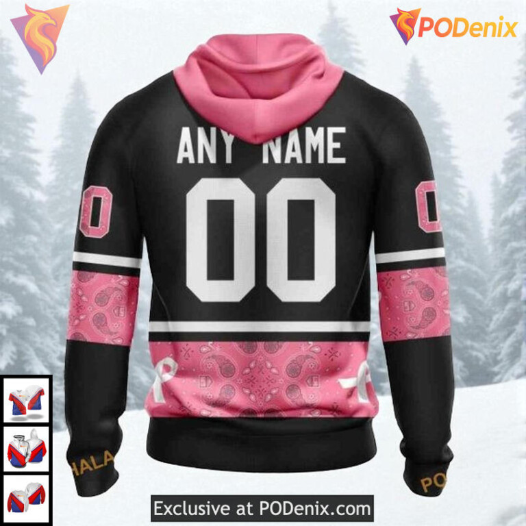 Pink Breast Cancer Awareness Custom Los Angeles Kings Pullover Hoodie NHL 3D - 1