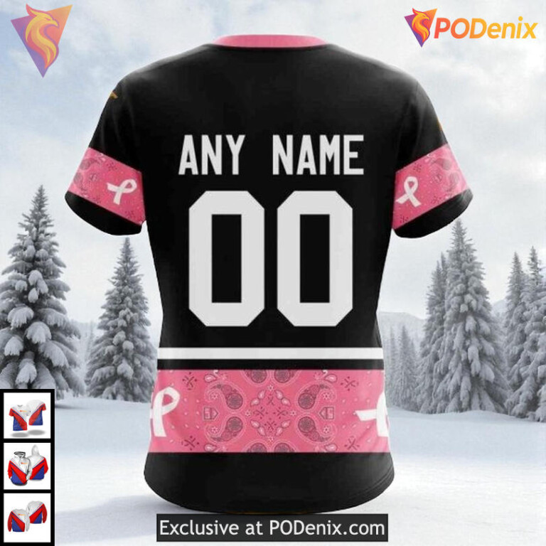 Pink Breast Cancer Awareness Custom Los Angeles Kings Pullover Hoodie NHL 3D - 3