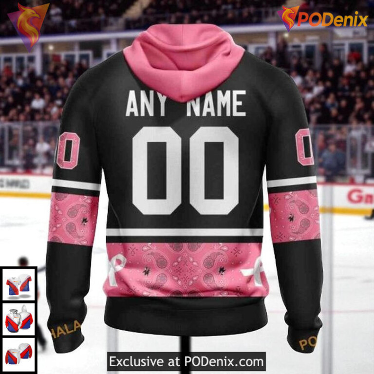Pink Breast Cancer Awareness Design Custom San Jose Sharks Mens Hoodie 3D - 1