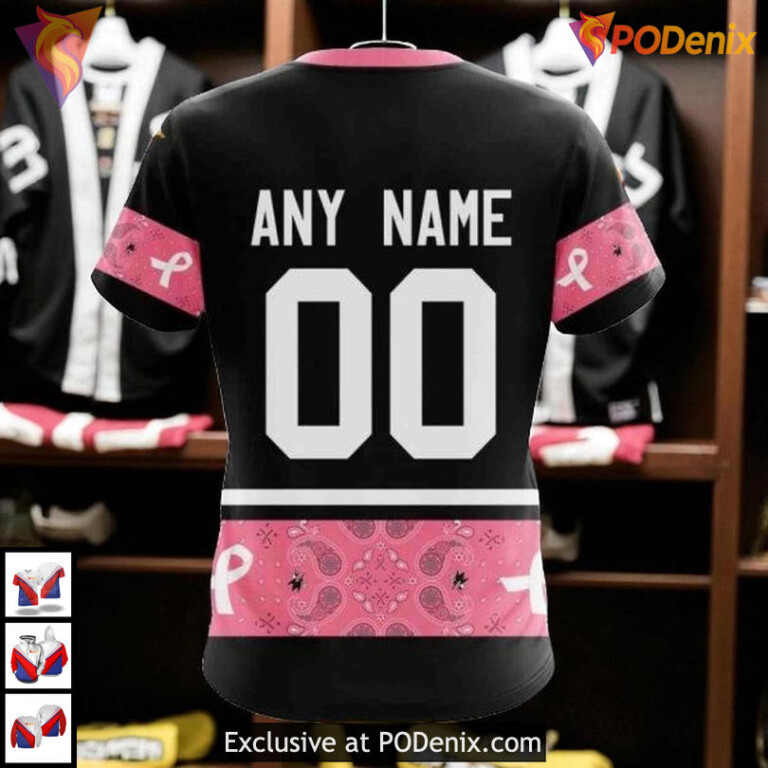 Pink Breast Cancer Awareness Design Custom San Jose Sharks Mens Hoodie 3D - 3