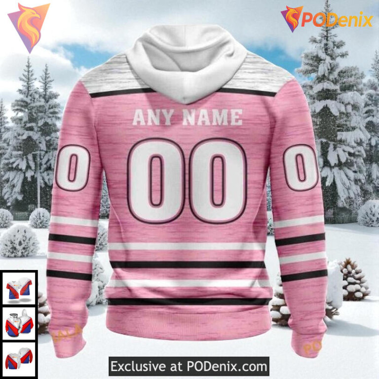 Pink Breast Cancer Awareness Theme Custom Florida Panthers Mens Hoodie NHL 3D - 1